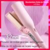 1 Rizador de Cabello de 2 barriles, Rizador de pelo de cerámica ajustable en temperatura, Herramienta de